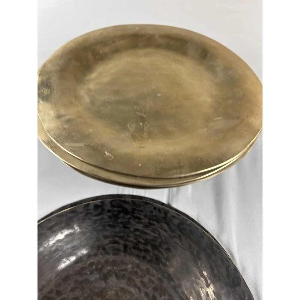Set‎ of 6 Hammered Brass Charger Plates 12